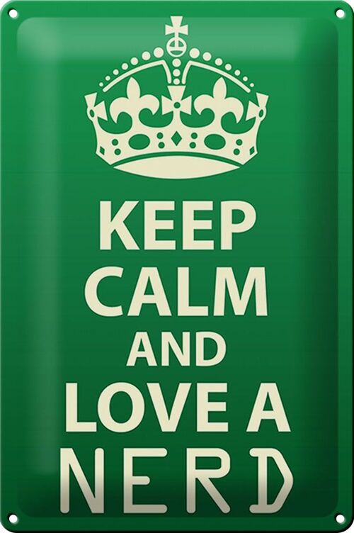 Blechschild Spruch 20x30cm Keep Calm and love a nerd