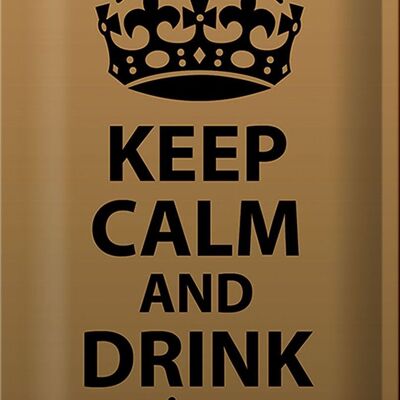 Targa in metallo con scritta "Keep Calm and Drink Tea" 20x30 cm