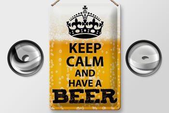 Panneau en étain disant 20x30cm Keep Calm and have a Beer Beer 2