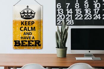 Panneau en étain disant 20x30cm Keep Calm and have a Beer Beer 3