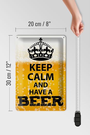 Panneau en étain disant 20x30cm Keep Calm and have a Beer Beer 4