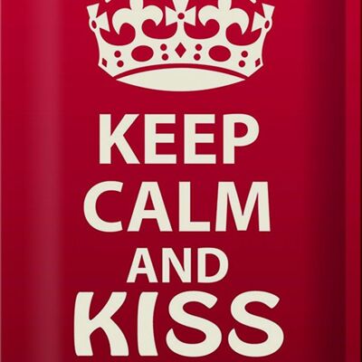 Blechschild Spruch 20x30cm Keep Calm and kiss on
