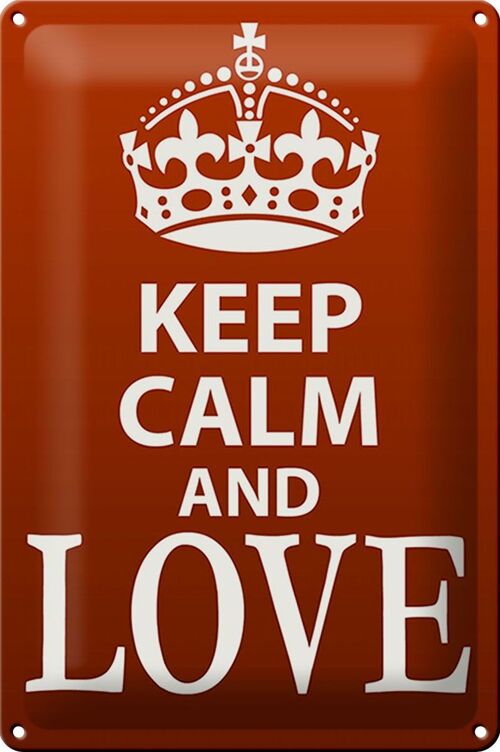 Blechschild Spruch 20x30cm Keep Calm and Love