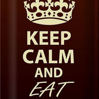 Targa in metallo con scritta "Keep Calm and eat Chocolate" 20x30 cm