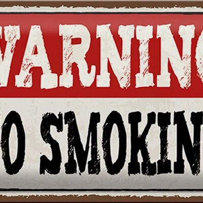 Metal sign notice 30x20cm Warning no smoking