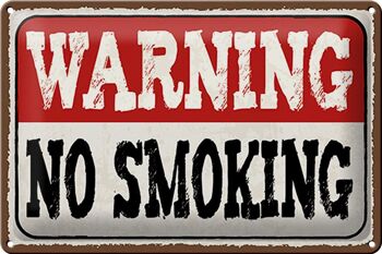 Plaque en tôle 30x20cm Attention interdiction de fumer 1