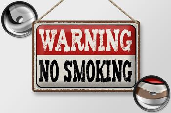 Plaque en tôle 30x20cm Attention interdiction de fumer 2