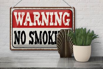 Plaque en tôle 30x20cm Attention interdiction de fumer 3
