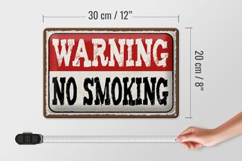 Plaque en tôle 30x20cm Attention interdiction de fumer 4