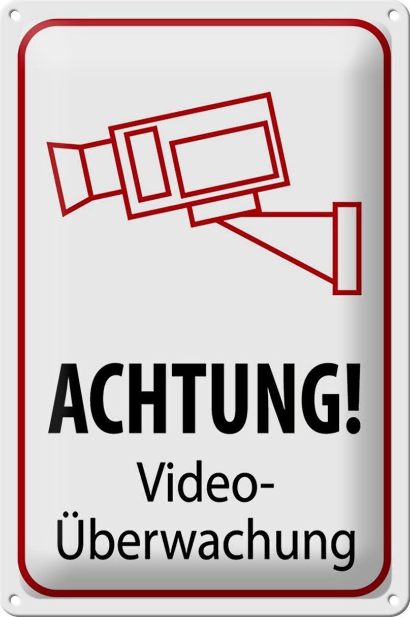 Blechschild Hinweis 20x30cm Achtung Videoüberwachung
