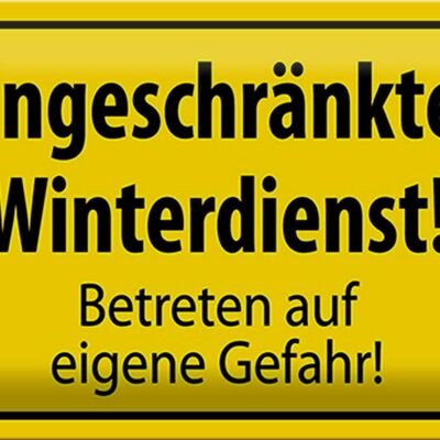 Metal sign notice 30x20cm restricted winter service wall decoration