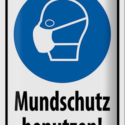 Metal sign notice 20x30cm face mask use mask