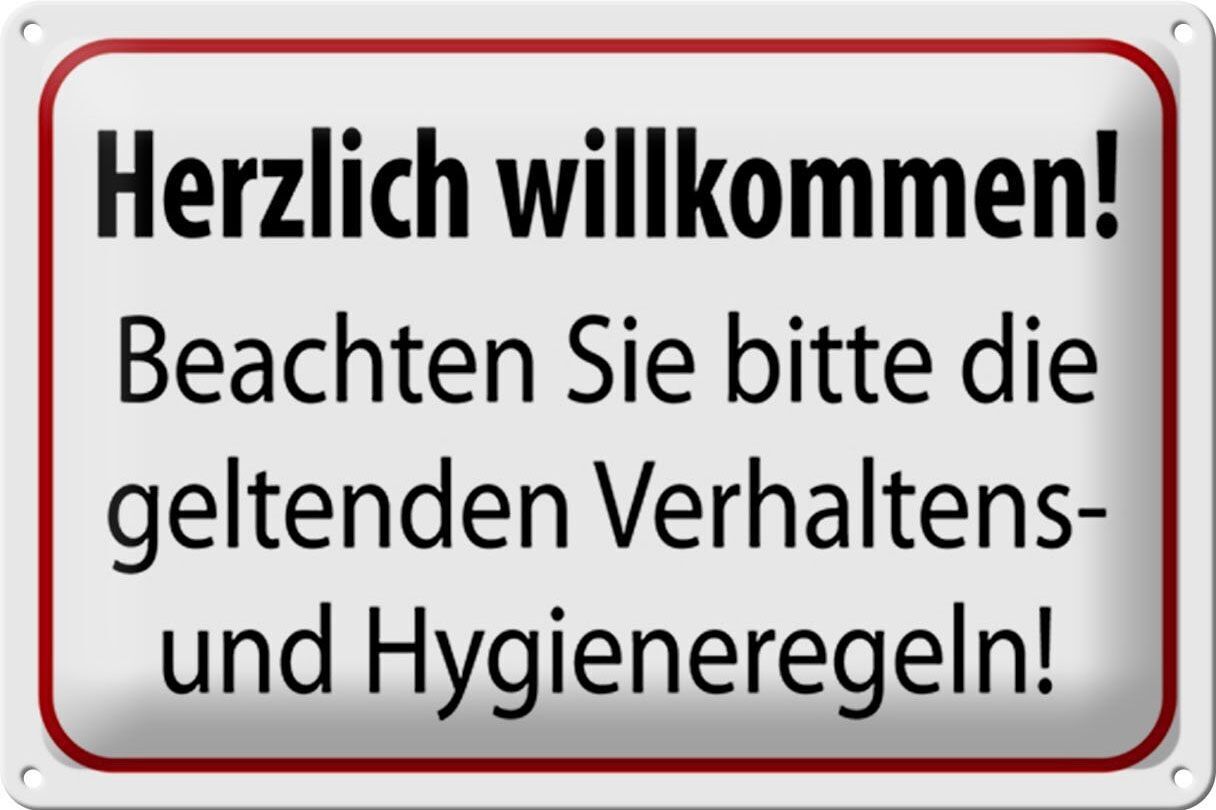 Targa in metallo 30x20 cm nota regole di condotta e igiene
