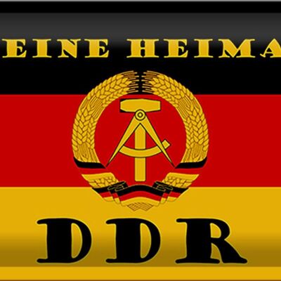 Tin sign saying 30x20cm my homeland DDR flag Ostalgie