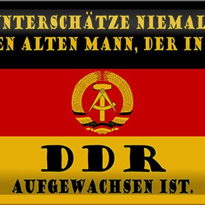 Targa in metallo con scritta "Il vecchio GDR è cresciuto" 30x20 cm