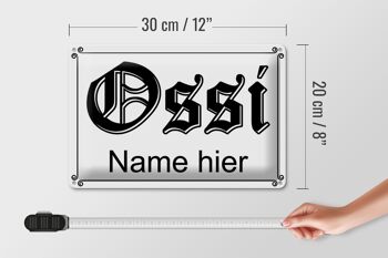Plaque en étain indiquant le nom Ossi ici RDA 30x20cm 4