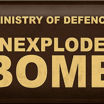 Blechschild Spruch 30x20cm ministry of defence unexploded