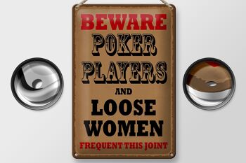 Plaque en étain indiquant 20x30cm Joueurs de poker et femmes en liberté 2