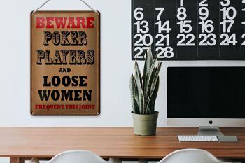 Plaque en étain indiquant 20x30cm Joueurs de poker et femmes en liberté 3