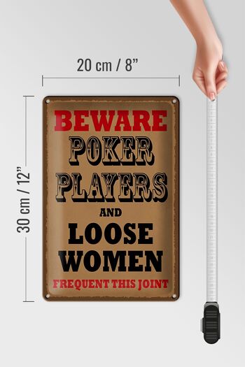 Plaque en étain indiquant 20x30cm Joueurs de poker et femmes en liberté 4