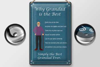 Plaque en étain disant 20x30cm pourquoi grand-père est le meilleur grand-père 2
