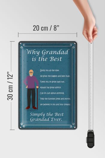 Plaque en étain disant 20x30cm pourquoi grand-père est le meilleur grand-père 4