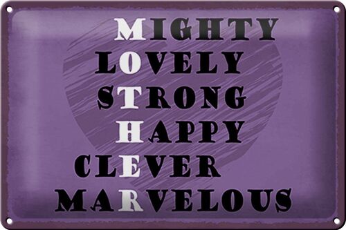 Blechschild Spruch 30x20cm Mother mighty lovely happy Mama