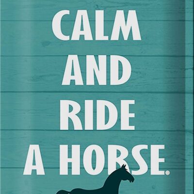 Blechschild Spruch 20x30cm keep calm and ride a horse Pferd