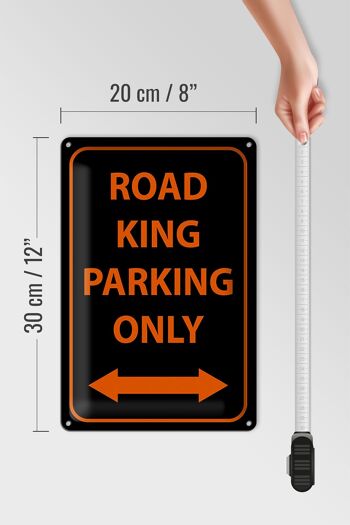 Panneau en étain note 20x30cm road king parking uniquement 4