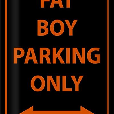 Cartel de chapa aviso 20x30cm fat boy parking only
