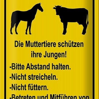Cartel de chapa nota 20x30cm Precaución no alimentar al ganado en pastoreo