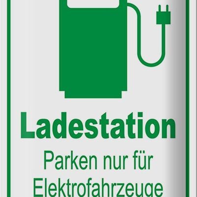 Metal sign parking 20x30cm charging station only electric vehicles