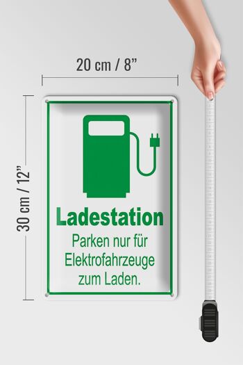 Plaque de stationnement en tôle 20x30cm, station de recharge uniquement pour véhicules électriques 4