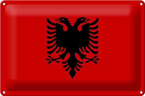 Blechschild Flagge Albanien 30x20cm Flag of Albania