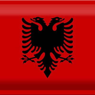 Cartel de chapa Bandera de Albania 30x20cm Bandera de Albania