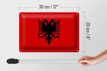Signe en étain drapeau albanie 30x20cm drapeau de l'albanie 4