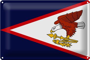 Drapeau en étain 30x20cm, drapeau des Samoa américaines 1