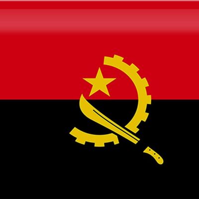 Targa in metallo Bandiera Angola 30x20 cm Bandiera dell'Angola