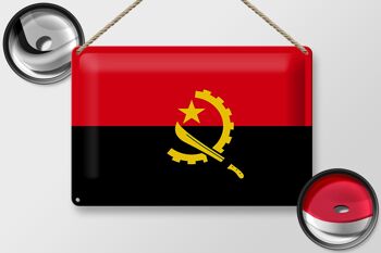 Signe en étain drapeau Angola 30x20cm drapeau de l'Angola 2