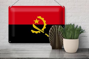 Signe en étain drapeau Angola 30x20cm drapeau de l'Angola 3