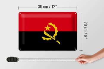 Signe en étain drapeau Angola 30x20cm drapeau de l'Angola 4