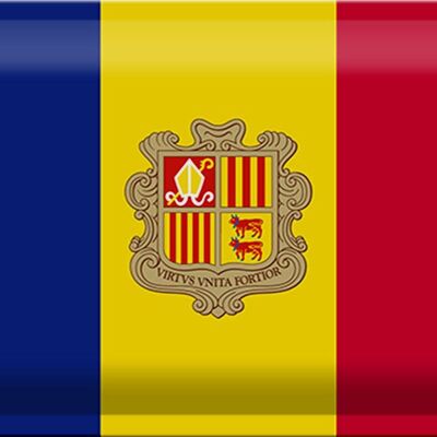 Targa in metallo Bandiera Andorra 30x20 cm Bandiera di Andora