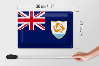 Signe en étain drapeau Anguilla 30x20cm drapeau d'anguilla 4