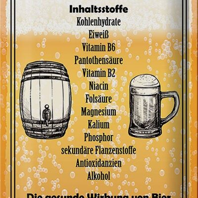 Blechschild Spruch 20x30cm so gesund ist Bier wirklich