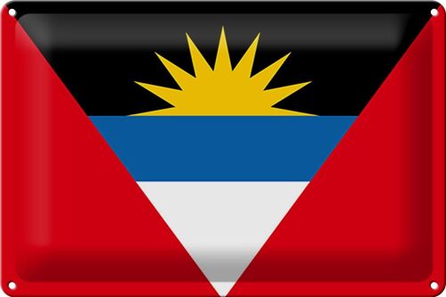 Blechschild Flagge Antigua und Barbuda 30x20cm Flag