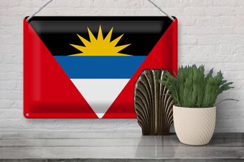 Drapeau en étain Antigua-et-Barbuda, 30x20cm 3