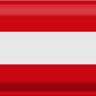 Signe en étain drapeau Autriche 30x20cm drapeau de l'autriche