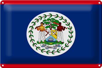 Signe en étain drapeau Belize 30x20cm drapeau du Belize 1