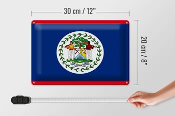 Signe en étain drapeau Belize 30x20cm drapeau du Belize 4