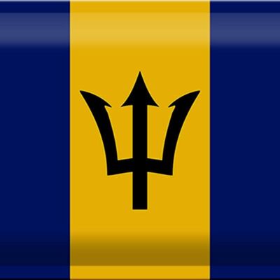 Blechschild Flagge Barbados 30x20cm Flag of Barbados